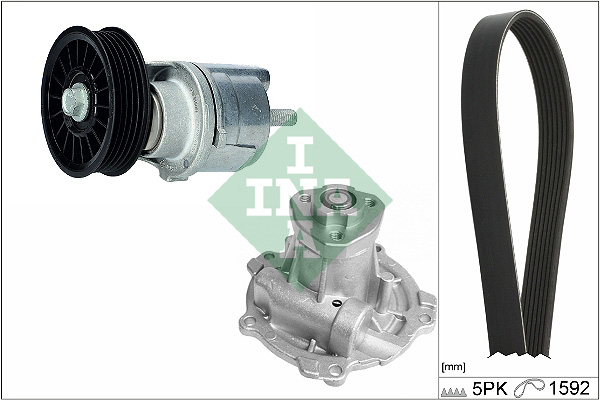 Pompa apa + Set curea transmisie cu caneluri INA 529016131