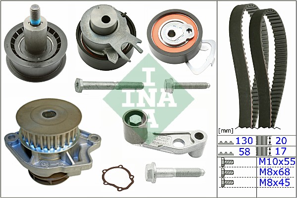 Set pompa apa + curea dintata INA 530036030
