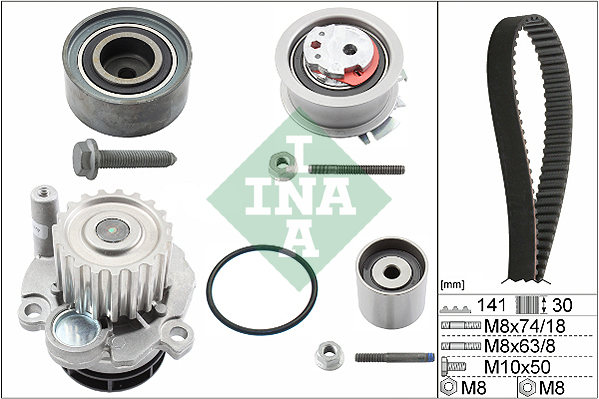 Set pompa apa + curea dintata INA 530 0405 30
