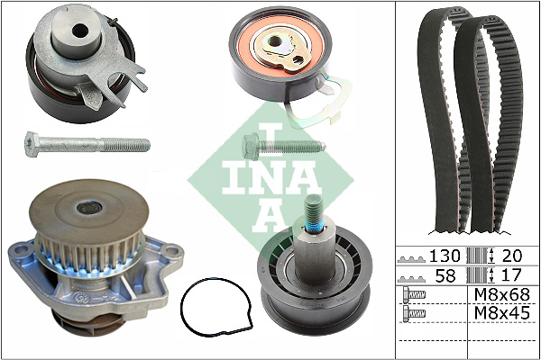 Set pompa apa + curea dintata INA 530 0538 30