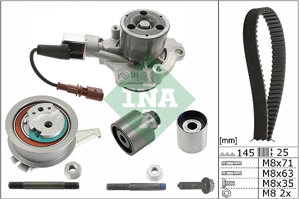 Set pompa apa + curea dintata SKODA OCTAVIA III (5E3, NL3, NR3) 1.6 TDI  diesel 110 cai INA 530065030