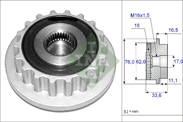 Fulie alternator INA 535 0118 10