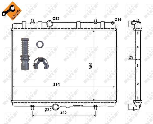 Radiator racire motor NRF 50437