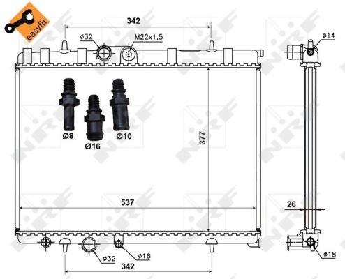 Radiator racire motor NRF 50440