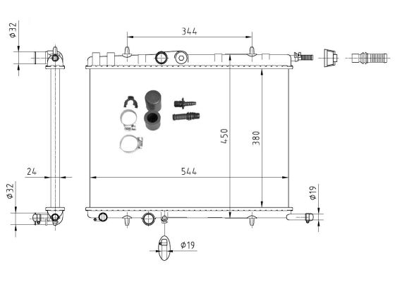 Radiator racire motor NRF 53424A