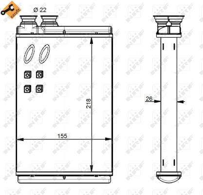 Schimbator caldura incalzire habitaclu NRF 54347