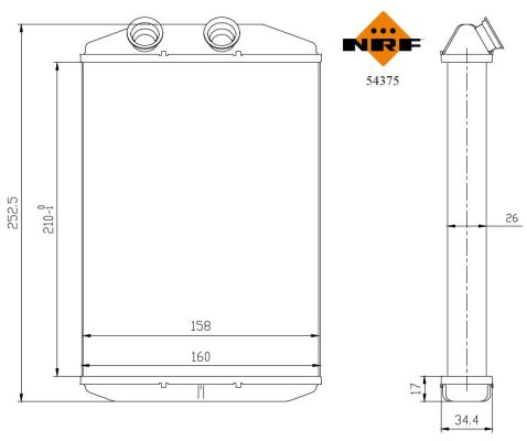 Schimbator caldura incalzire habitaclu NRF 54375