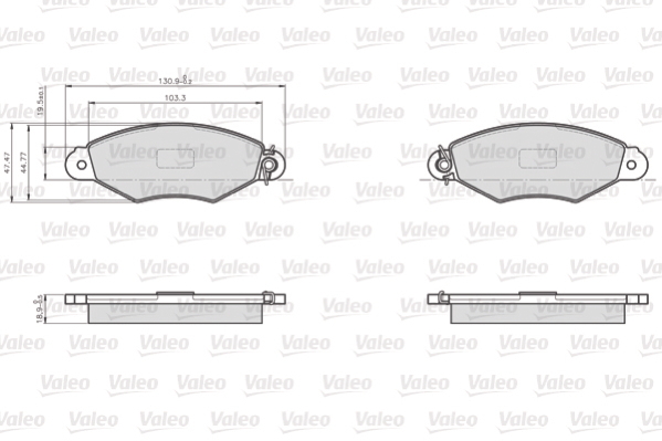 Placute frana VALEO 872981