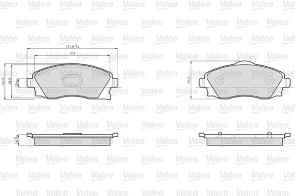 Placute frana VALEO 872225