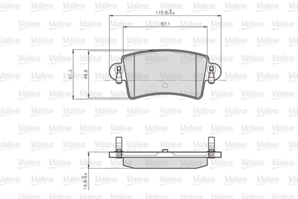 Placute frana VALEO 872669
