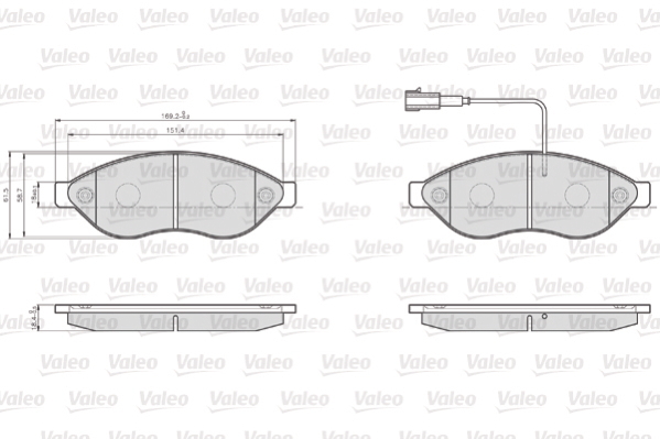Placute frana VALEO 872468