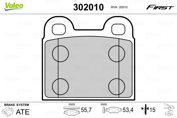 Placute frana VALEO 302010