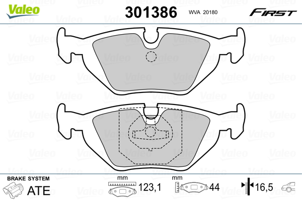 Placute frana VALEO 301386