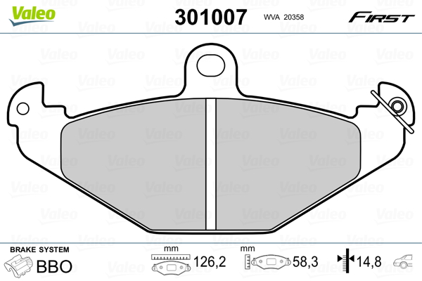 Placute frana VALEO 301007
