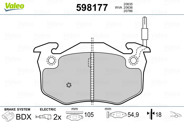 Placute frana VALEO 598177