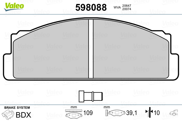 Placute frana VALEO 598088