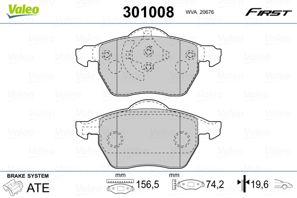 Placute frana VALEO 301008