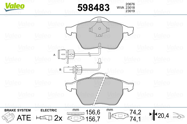 Placute frana VALEO 598483