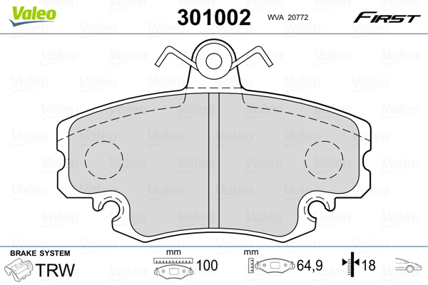 Placute frana VALEO 301002