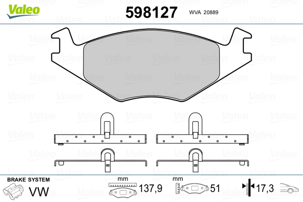 Placute frana VALEO 598127