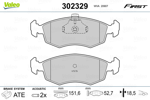 Placute frana VALEO 302329