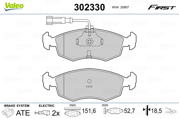 Placute frana VALEO 302330