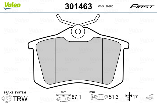Placute frana VALEO 301463