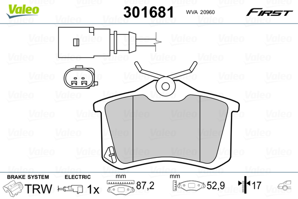 Placute frana VALEO 301681