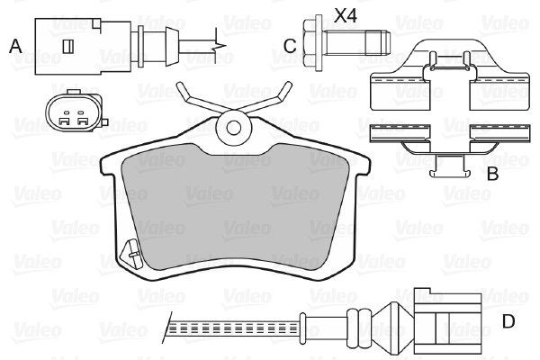 Placute frana VALEO 598474