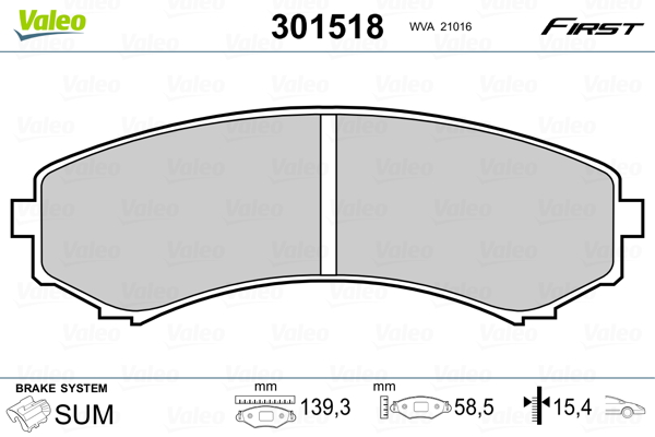 Placute frana VALEO 301518