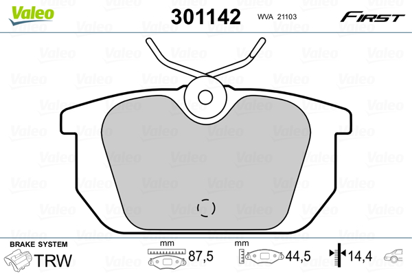 Placute frana VALEO 301142