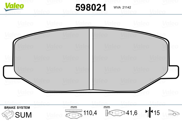 Placute frana VALEO 598021