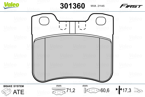 Placute frana VALEO 301360