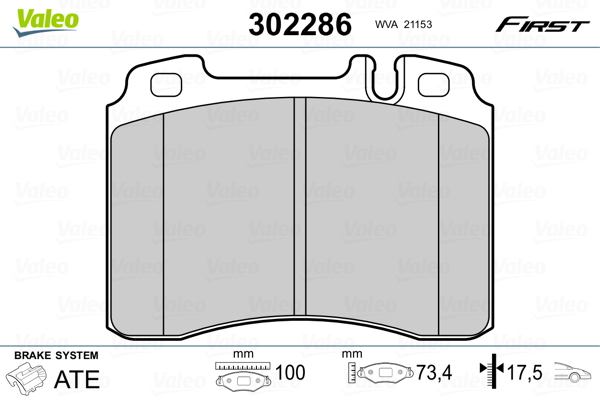 Placute frana VALEO 302286