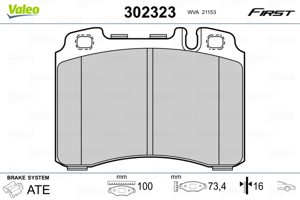 Placute frana VALEO 302323