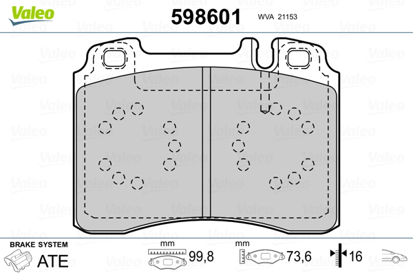 Placute frana VALEO 598601