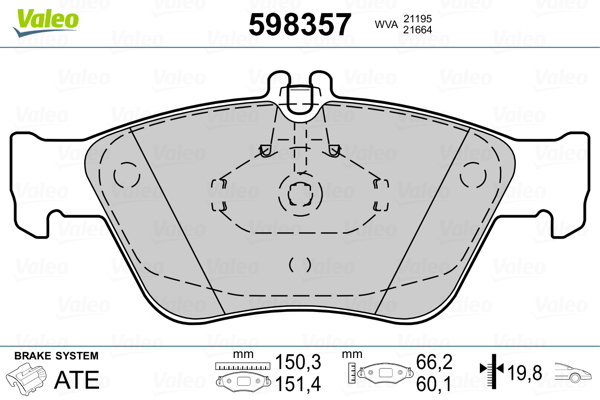 Placute frana VALEO 598357