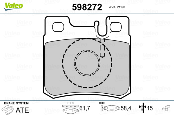 Placute frana VALEO 598272
