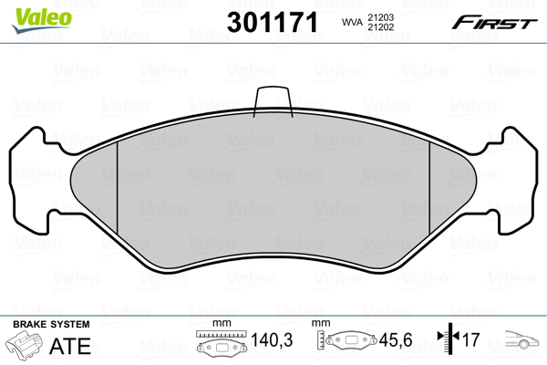 Placute frana VALEO 301171