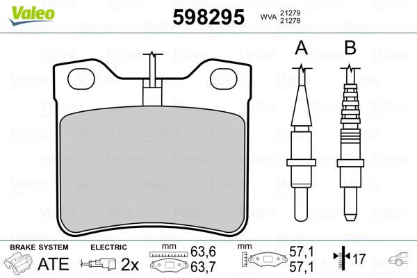 Placute frana VALEO 598295