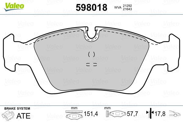 Placute frana VALEO 598018