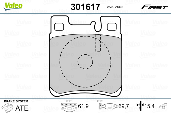 Placute frana VALEO 301617
