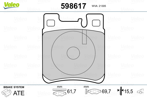 Placute frana VALEO 598617