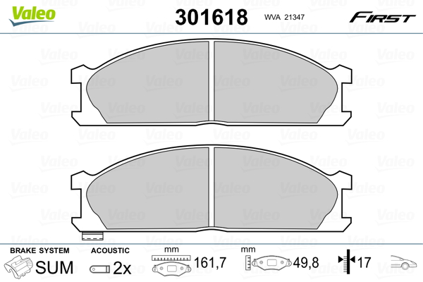Placute frana VALEO 301618