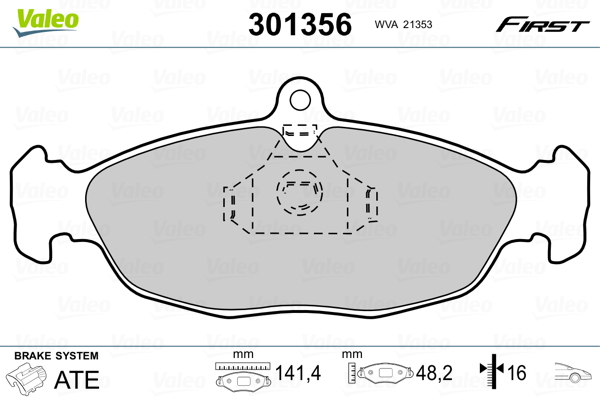 Placute frana VALEO 301356