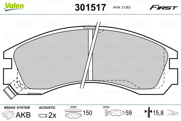 Placute frana VALEO 301517