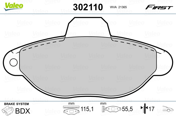 Placute frana VALEO 302110