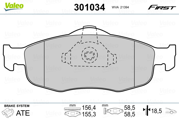 Placute frana VALEO 301034
