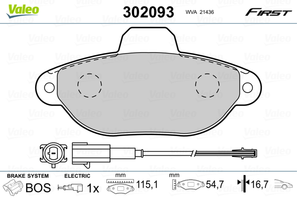 Placute frana VALEO 302093