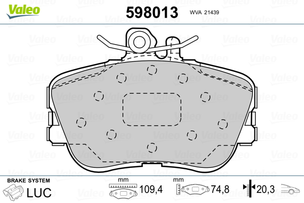 Placute frana VALEO 598013